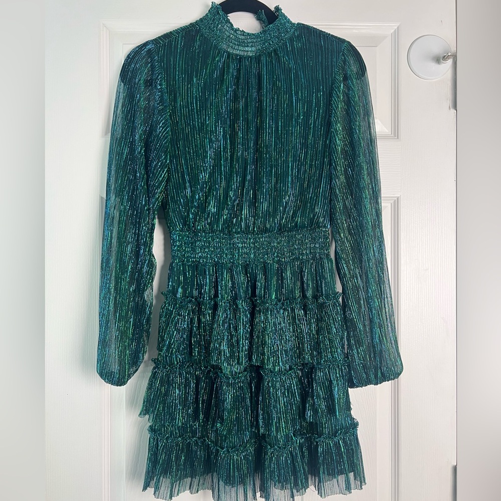 I. State Green Shimmer Dress
